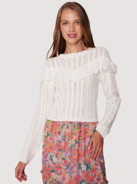 Irina Scallop Lace Pointelle Top