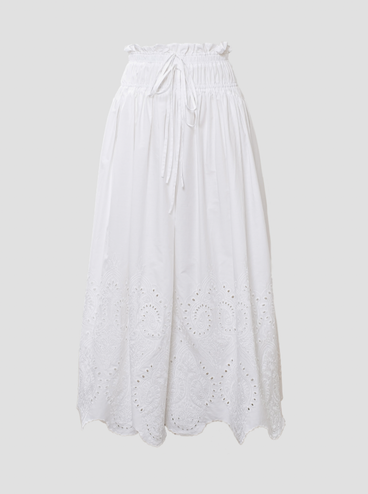 Eyelet Midi Skirt - White | Salt Nantucket – Salt Boutique