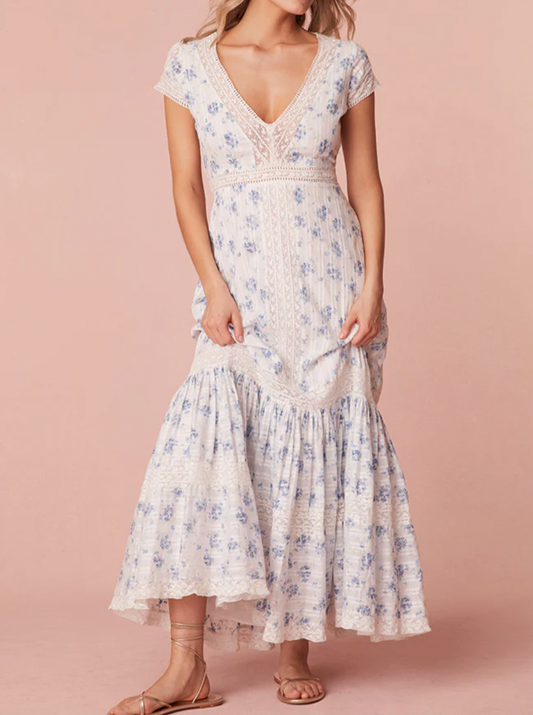 Vermella Cotton V-Neck Maxi Dress