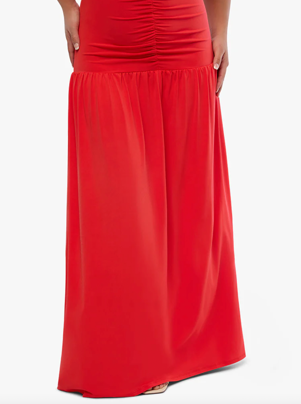 Ruched Front Scoop Maxi Dress