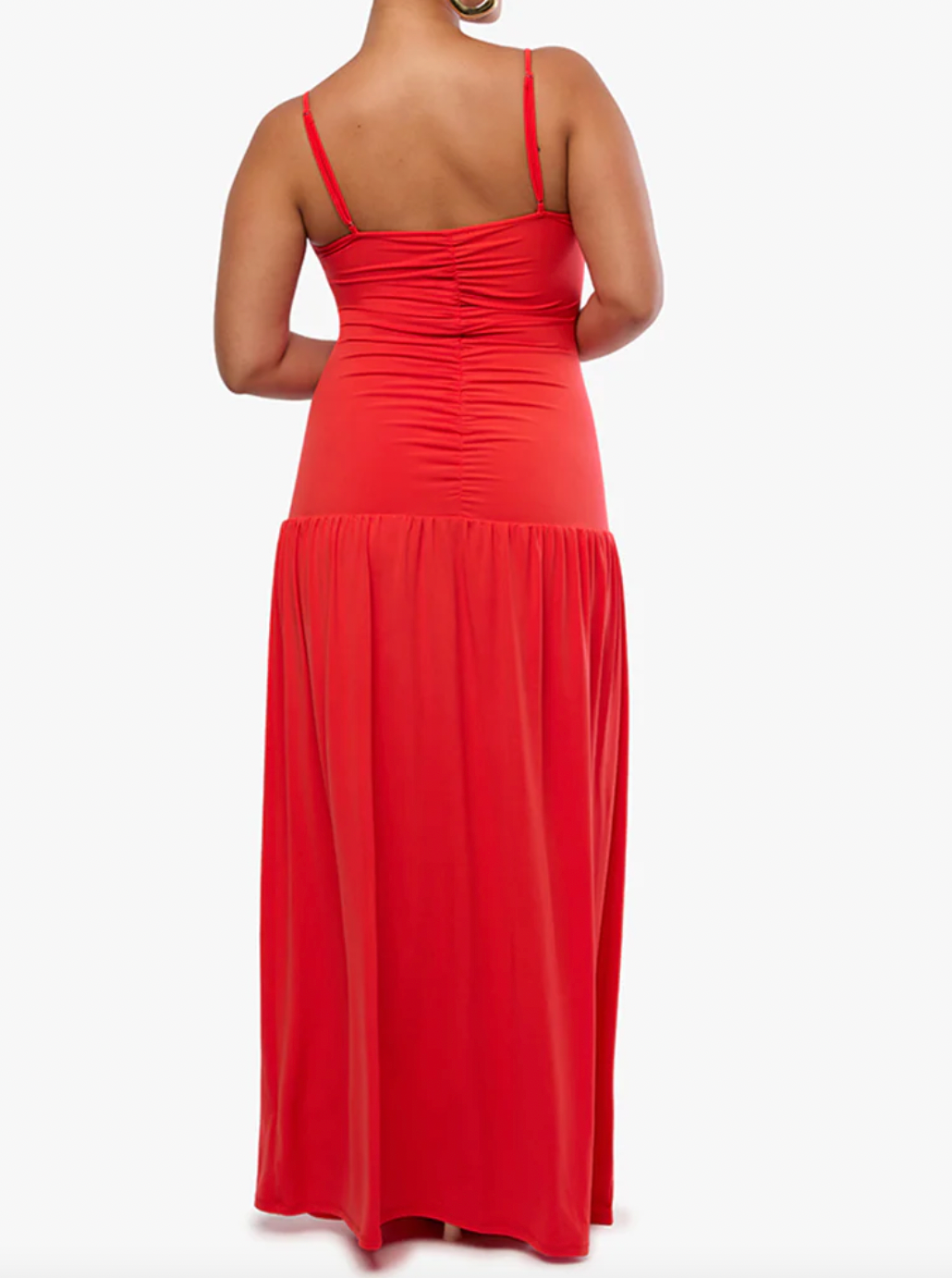 Ruched Front Scoop Maxi Dress