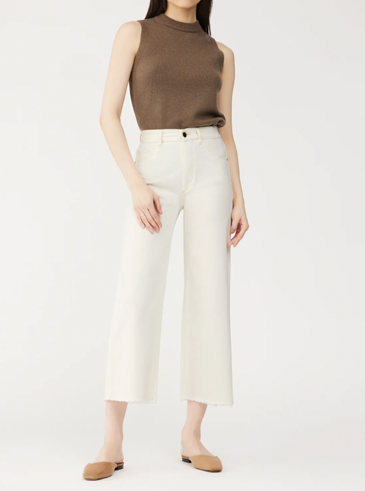 Hepburn Wide Leg High Rise - Eggshell