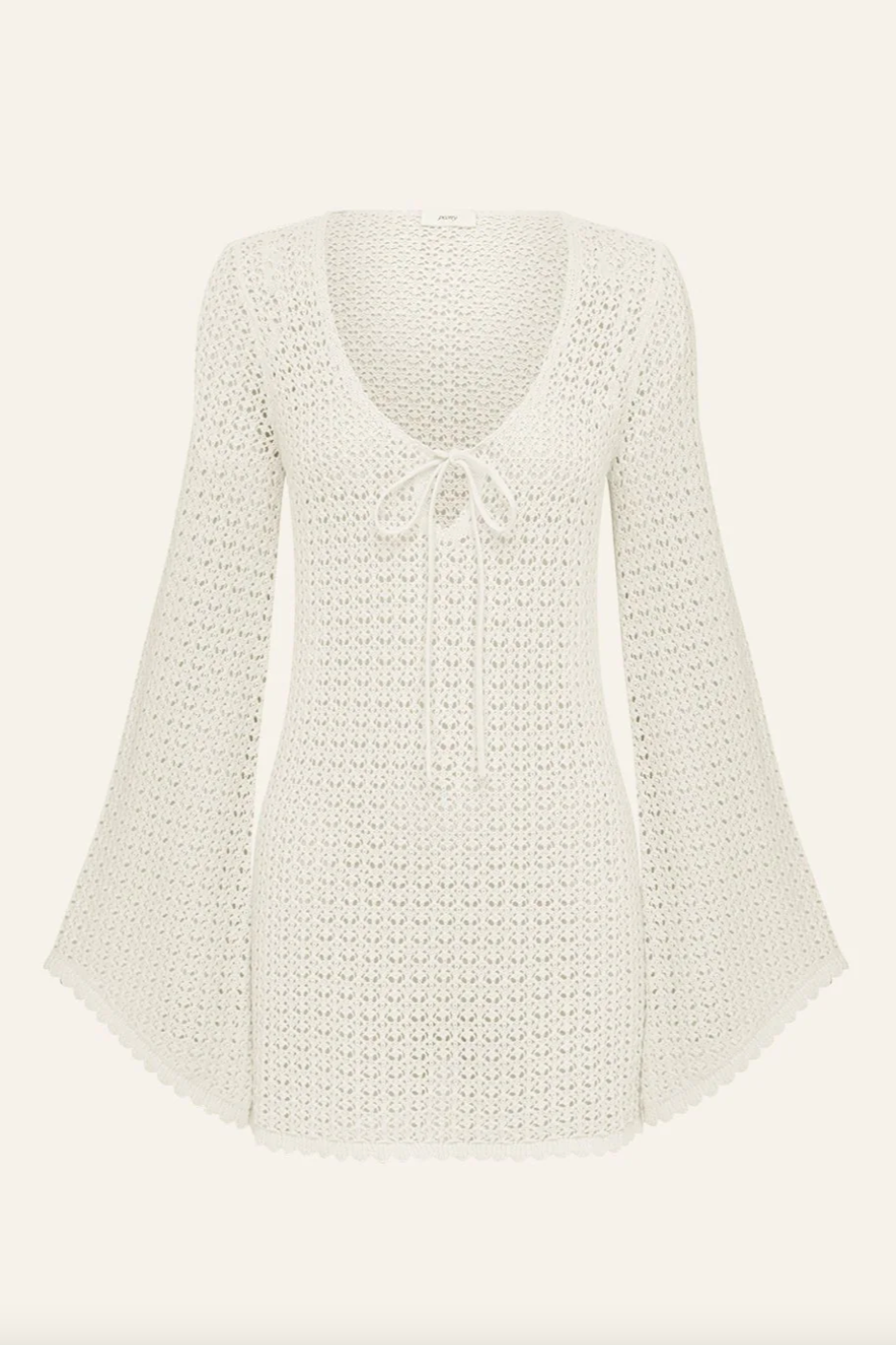 Pointelle Keyhole Mini Dress