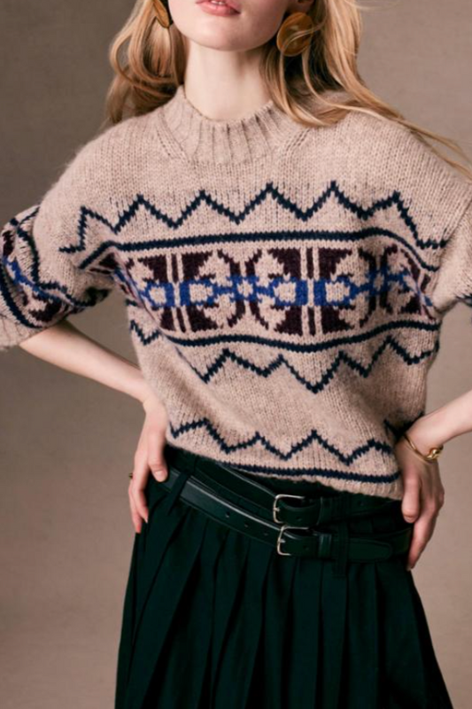 Plush Alpaca Blend Fair Isle Crewneck