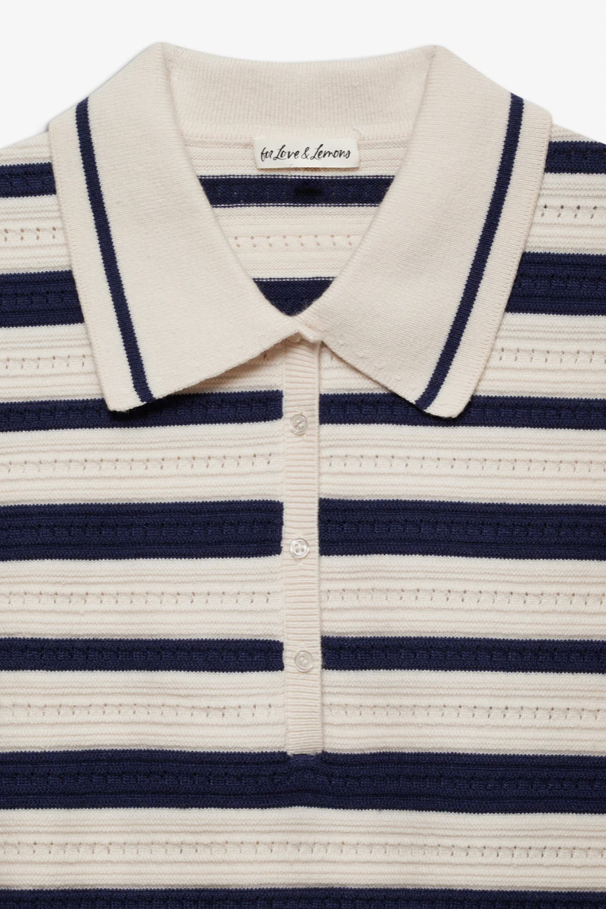 Simona Pointelle Striped Polo