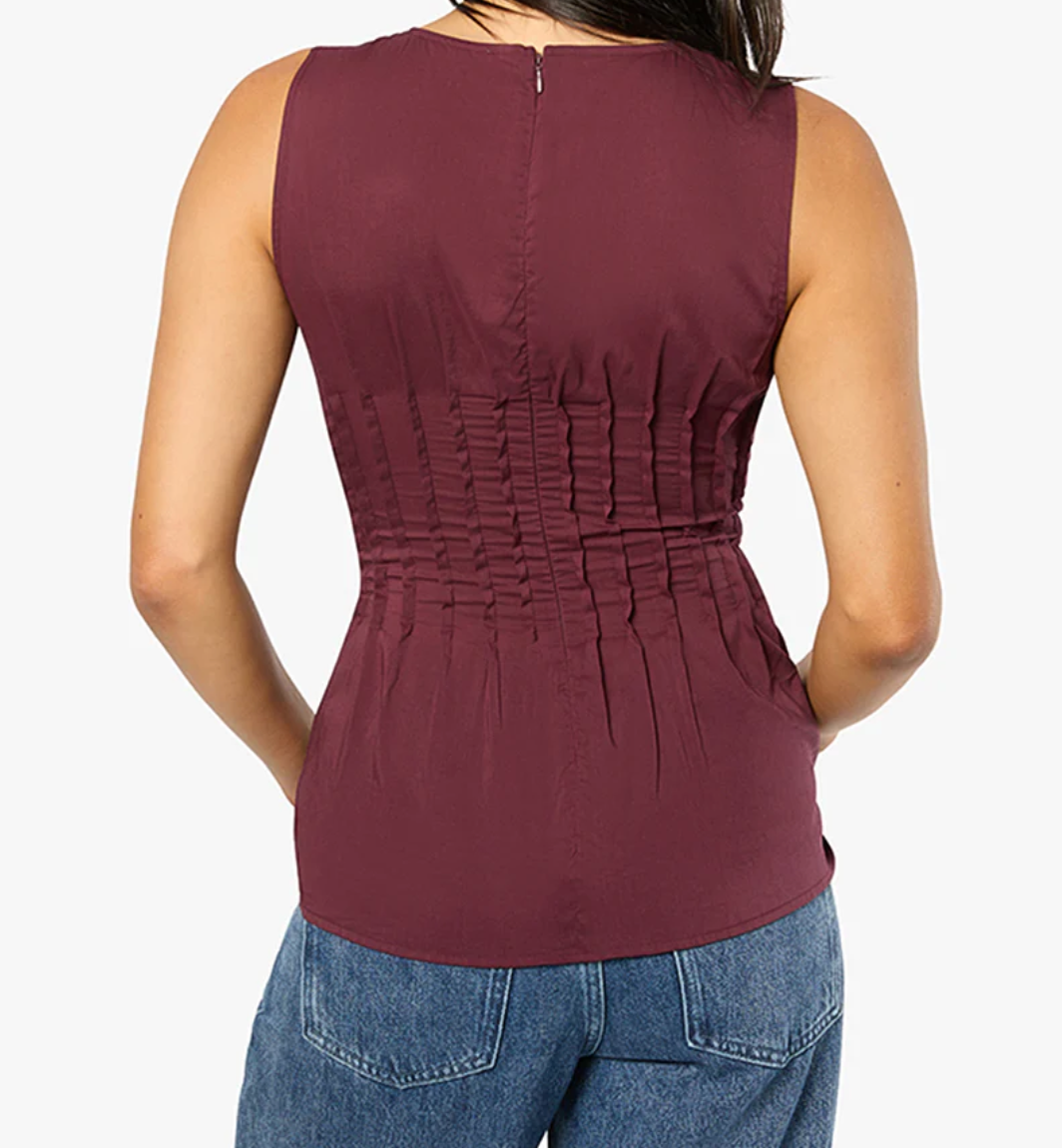 Pleated Peplum Top